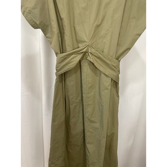 Derek Lam 10 Crosby Mikala Cotton-Poplin Midi Shirt Dress Oregano Size Large NWT - Picture 11 of 13